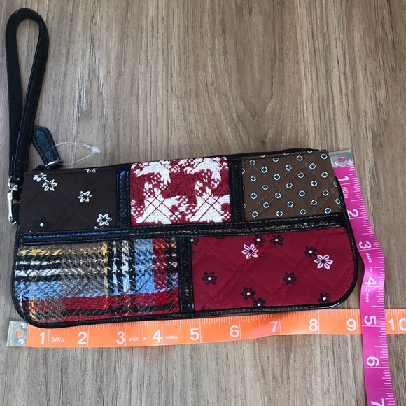 Vera Bradley patchwork plaid floral zip wristlet - Picture 7 of 8